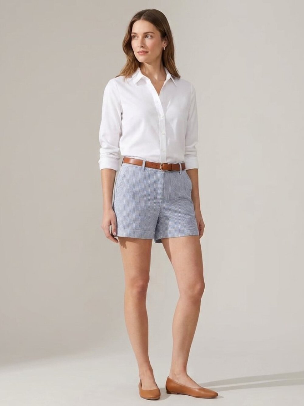 Tommy Hilfiger Women's Blue Seersucker Shorts Size 6